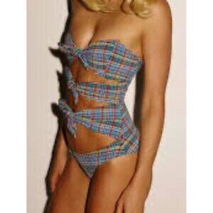 Lisa Marie Fernandez Strapless One Piece Swimsuit Cut Outs Ties Size 2 (US 4-6)